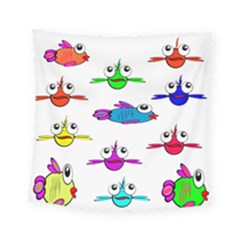 Fish Swim Cartoon Funnycute Square Tapestry (small)