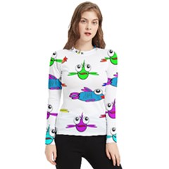 Fish Swim Cartoon Funnycute Women s Long Sleeve Rash Guard by Sapixe