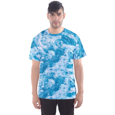 Blue Ocean Wave Texture Men s Sport Mesh T-shirt by Jack14