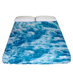 Blue Ocean Wave Texture Fitted Sheet (california King Size) by Jack14