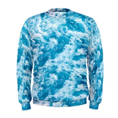 Blue Ocean Wave Texture Men s Sweatshirt by Jack14