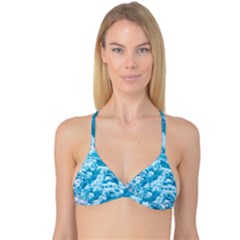 Blue Ocean Wave Texture Reversible Tri Bikini Top by Jack14