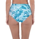 Blue Ocean Wave Texture Reversible High-Waist Bikini Bottoms View2