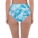 Blue Ocean Wave Texture Reversible High-Waist Bikini Bottoms View4