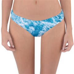 Blue Ocean Wave Texture Reversible Hipster Bikini Bottoms by Jack14