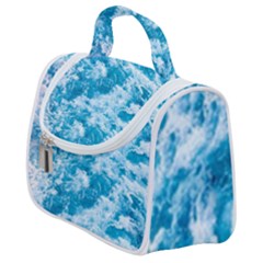 Blue Ocean Wave Texture Satchel Handbag by Jack14