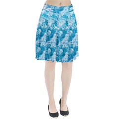 Blue Ocean Wave Texture Pleated Skirt by Jack14