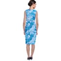 Blue Ocean Wave Texture Sleeveless Velvet Midi Dress View2