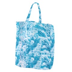 Blue Ocean Wave Texture Giant Grocery Tote by Jack14