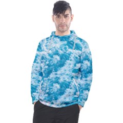 Blue Ocean Wave Texture Men s Pullover Hoodie by Jack14