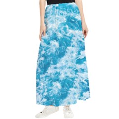 Blue Ocean Wave Texture Maxi Chiffon Skirt by Jack14