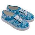 Blue Ocean Wave Texture Kids  Classic Low Top Sneakers View3