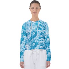 Blue Ocean Wave Texture Women s Slouchy Sweat by Jack14