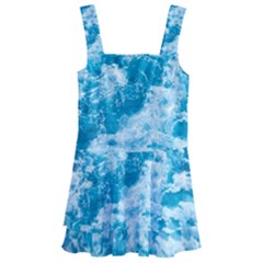 Blue Ocean Wave Texture Kids  Layered Skirt Swimsuit by Jack14