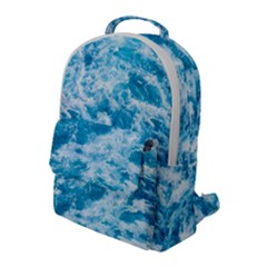 Blue Ocean Wave Texture Flap Pocket Backpack (large) by Jack14