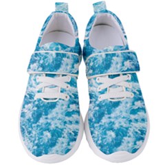 Blue Ocean Wave Texture Women s Velcro Strap Shoes by Jack14