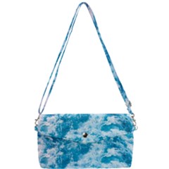 Blue Ocean Wave Texture Removable Strap Clutch Bag by Jack14