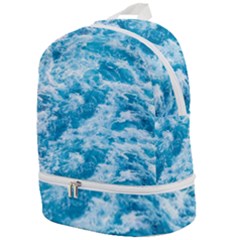 Blue Ocean Wave Texture Zip Bottom Backpack by Jack14