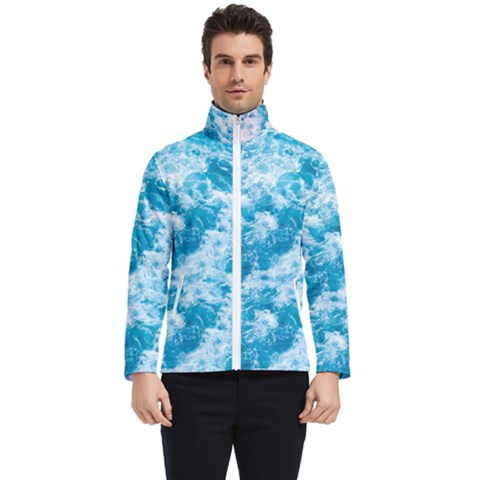 Blue Ocean Wave Texture Men s Bomber Jacket by Jack14