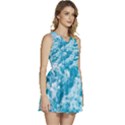 Blue Ocean Wave Texture Sleeveless High Waist Mini Dress View3