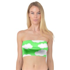 Cute Clouds Green Neon Bandeau Top by ConteMonfrey