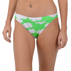 Cute Clouds Green Neon Band Bikini Bottoms