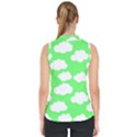 Cute clouds green neon Mock Neck Shell Top View2