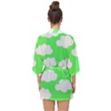 Cute clouds green neon Half Sleeve Chiffon Kimono View2