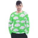 Cute clouds green neon Men s Long Sleeve Raglan T-Shirt View1