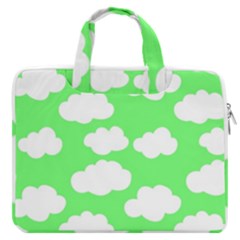 Cute Clouds Green Neon Macbook Pro 16  Double Pocket Laptop Bag  by ConteMonfrey