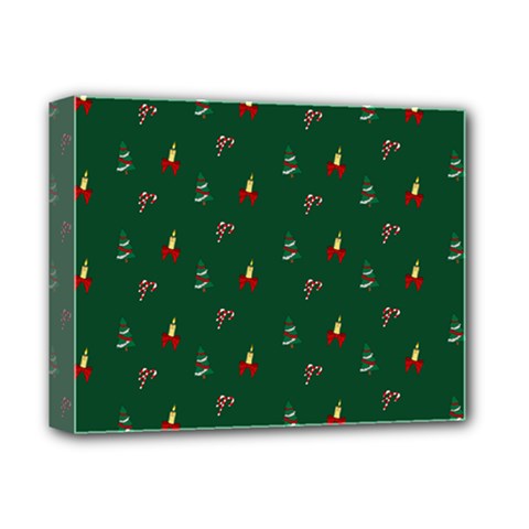 Christmas Green Pattern Background Deluxe Canvas 14  X 11  (stretched) by Pakjumat