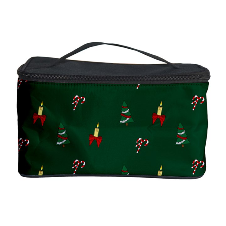 Christmas Green Pattern Background Cosmetic Storage Case