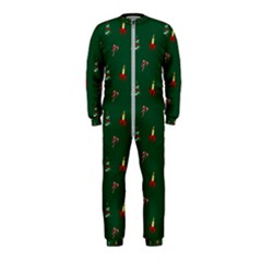 Christmas Green Pattern Background Onepiece Jumpsuit (kids)