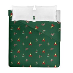 Christmas Green Pattern Background Duvet Cover Double Side (full/ Double Size) by Pakjumat