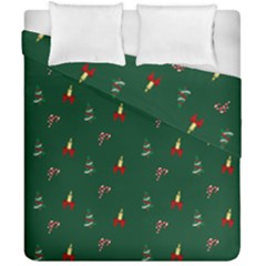 Christmas Green Pattern Background Duvet Cover Double Side (california King Size) by Pakjumat