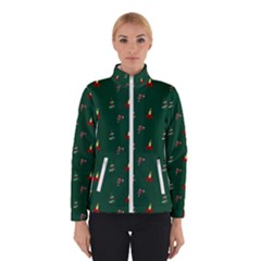 Christmas Green Pattern Background Women s Bomber Jacket by Pakjumat