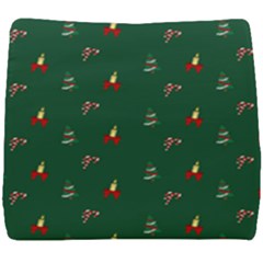 Christmas Green Pattern Background Seat Cushion by Pakjumat