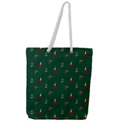 Christmas Green Pattern Background Full Print Rope Handle Tote (large) by Pakjumat