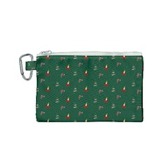 Christmas Green Pattern Background Canvas Cosmetic Bag (small) by Pakjumat