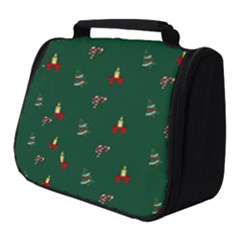 Christmas Green Pattern Background Full Print Travel Pouch (small)