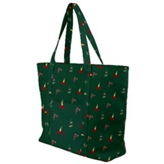 Christmas Green Pattern Background Zip Up Canvas Bag by Pakjumat