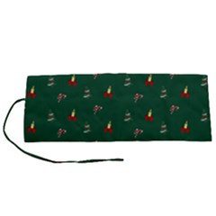 Christmas Green Pattern Background Roll Up Canvas Pencil Holder (s) by Pakjumat