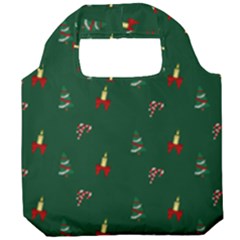 Christmas Green Pattern Background Foldable Grocery Recycle Bag by Pakjumat