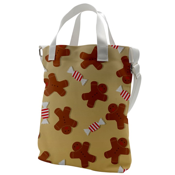 Gingerbread Christmas Time Canvas Messenger Bag