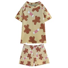 Gingerbread Christmas Time Kids  Swim T-Shirt and Shorts Set