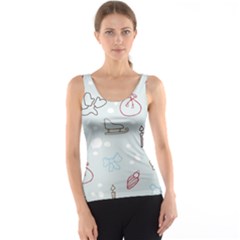 Winter Pattern Background Element Women s Basic Tank Top by Pakjumat