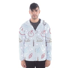 Winter Pattern Background Element Men s Hooded Windbreaker by Pakjumat