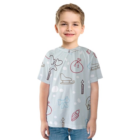 Winter Pattern Background Element Kids  Sport Mesh T-shirt by Pakjumat