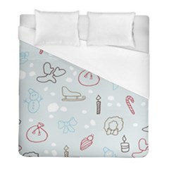 Winter Pattern Background Element Duvet Cover (full/ Double Size) by Pakjumat