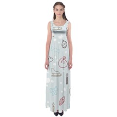 Winter Pattern Background Element Empire Waist Maxi Dress by Pakjumat